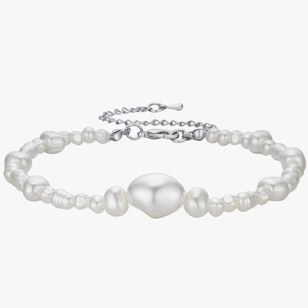 Faux pearls anklet bracelet